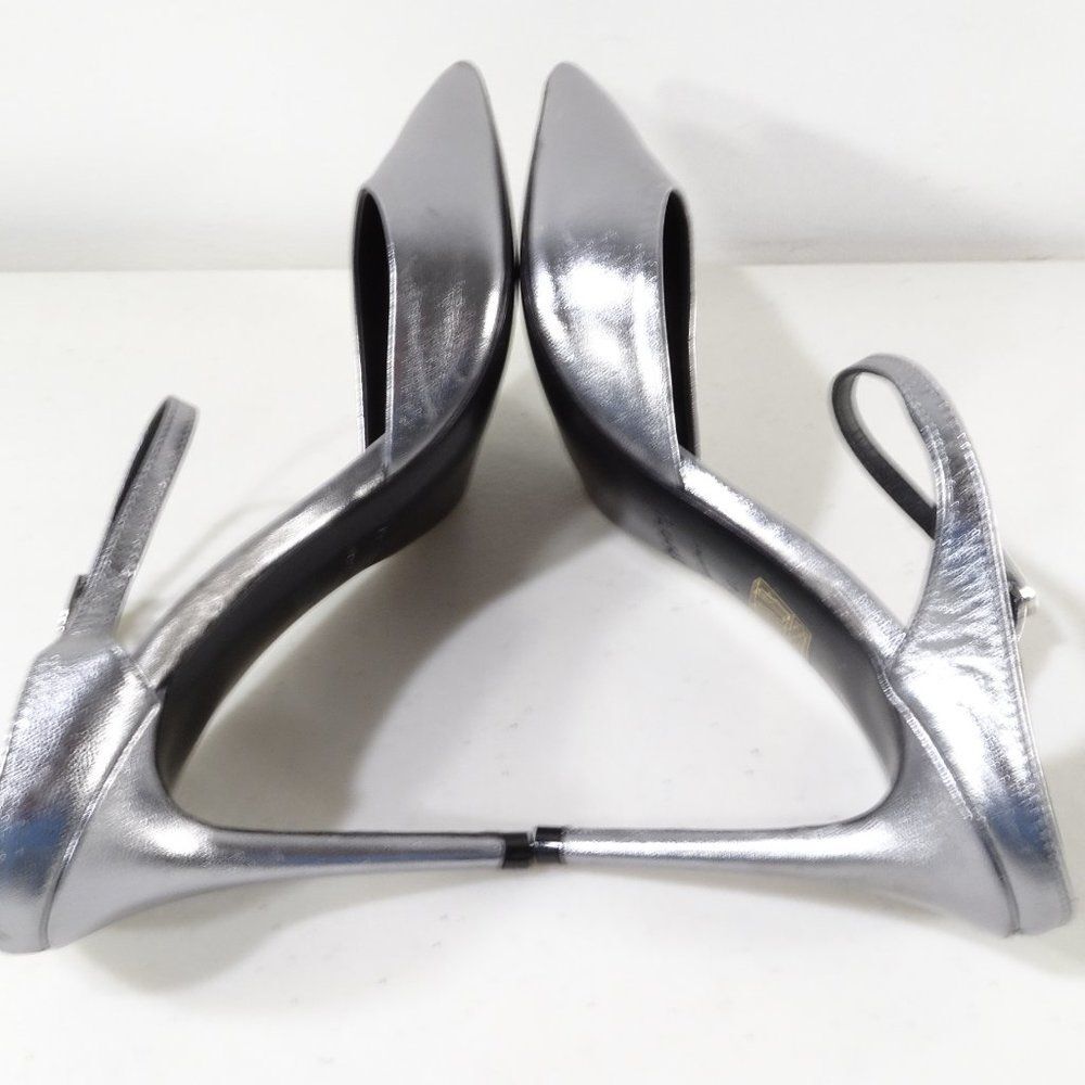 Theory Metallic Leather Mule Pumps 40 NWOB IRRG 595 Sz 40 IRRG - Picture 6 of 16